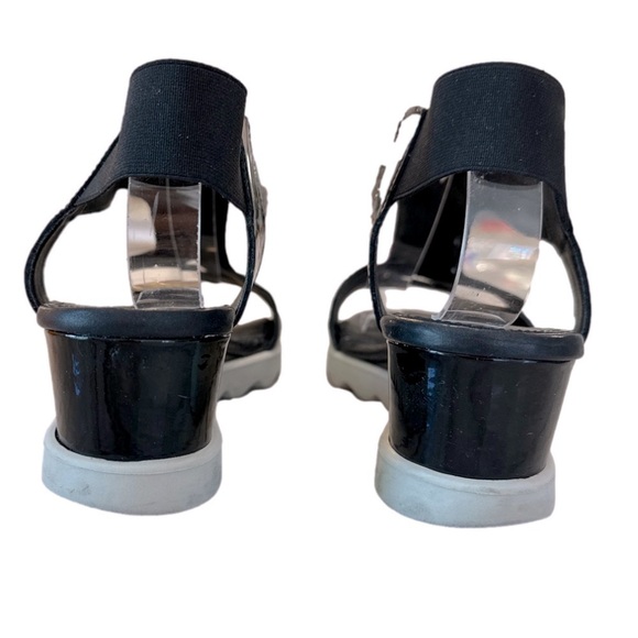 The Flexx Give a Hoot Sandal black leather low wedge women’s shoes size 9 - Picture 4 of 7